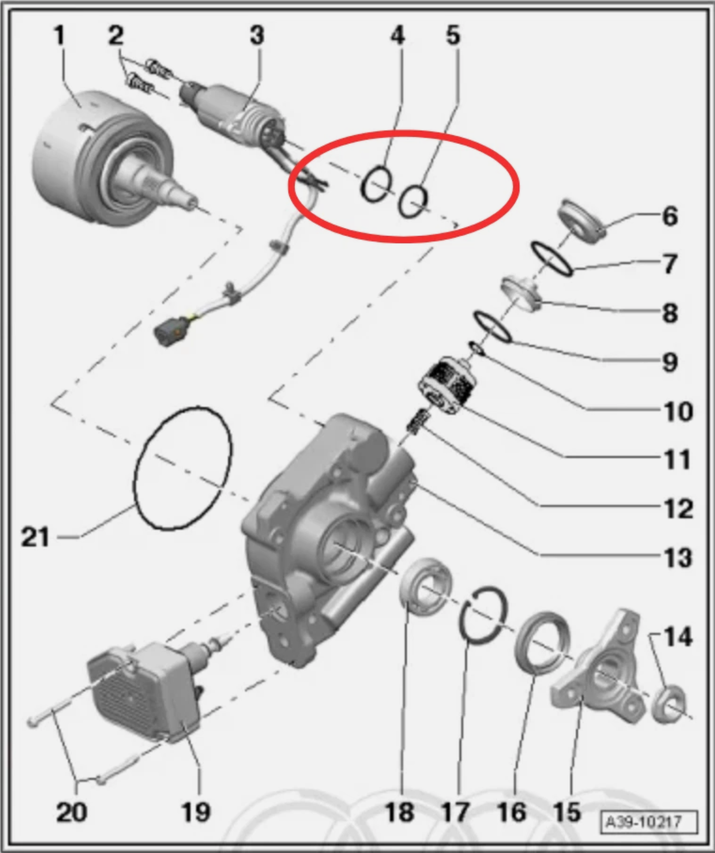 0CQ598305 Audi VW Haldex pump Gen 5 O-ring set only Pump Seal Repair Kit