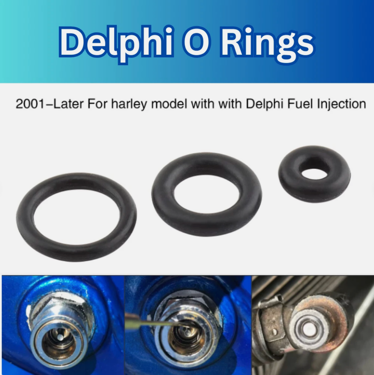 Harley Davidson Fuel Line Delphi Quick Disconnect Repair O Ring Kit 3 Pieces