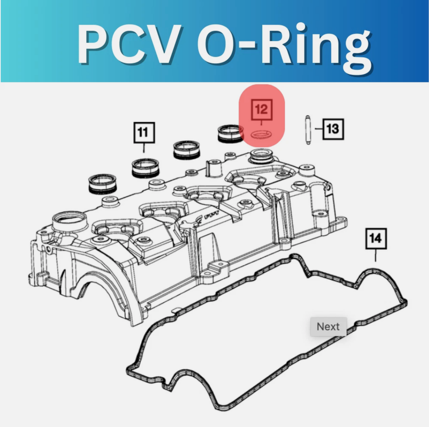 O-Ring Fiat Jeep Dodge 1.4L Turbo Oil Separator PCV ORing Cover Seal Improved