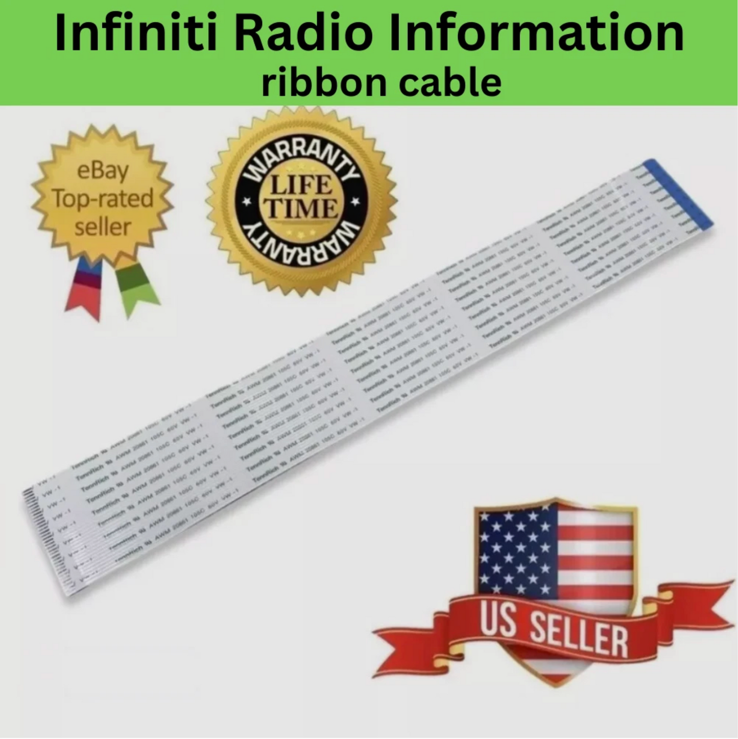 Infiniti Radio Information Screen (RIBBON CABLE ONLY)  G37x G25 G35 Q40 Q60 FX35