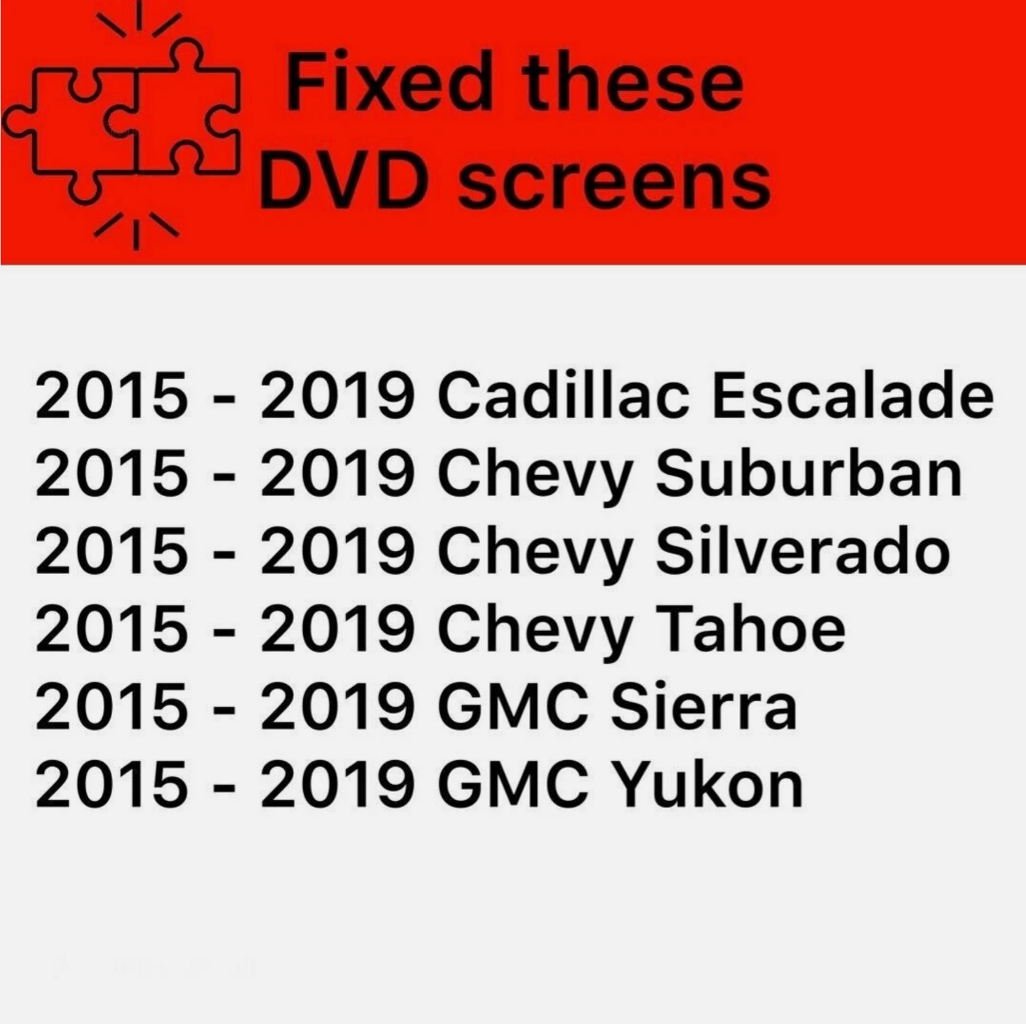 2 DVD Monitor RIBBON CABLE for  Suburban Chevy Tahoe Chevrolet LT XL LTZ LS